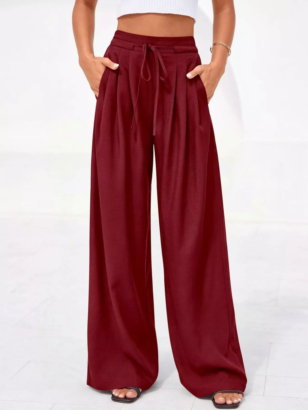 Women's Wide Leg Pants with Front Pleats (11)