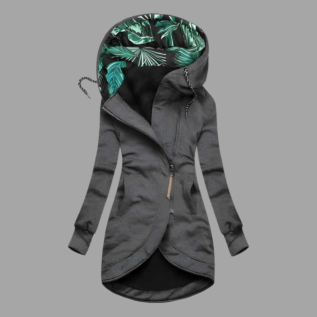 Women's Windproof Winter Coat for Everyday Wear in Grey