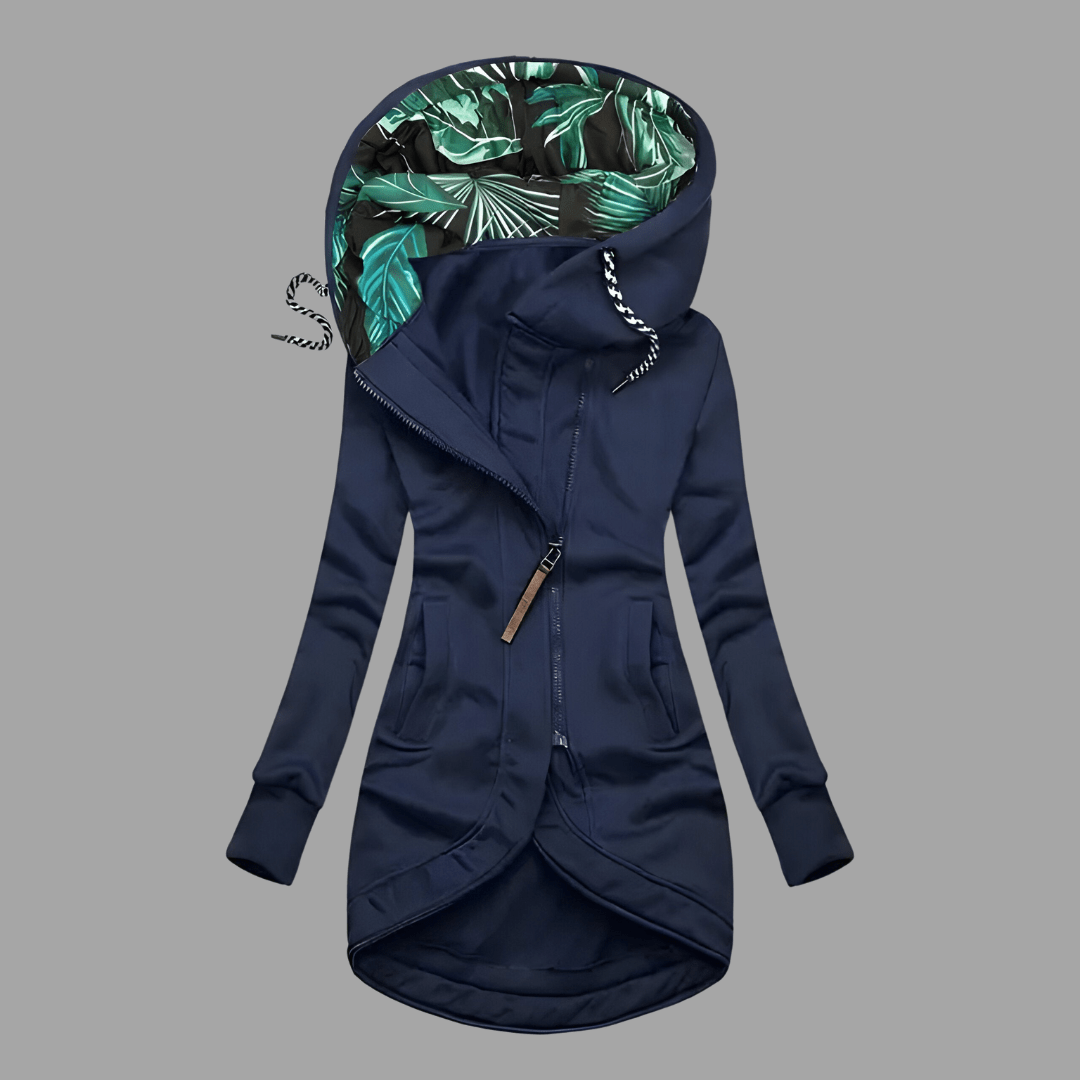 Women's Windproof Winter Coat for Everyday Wear in Navy