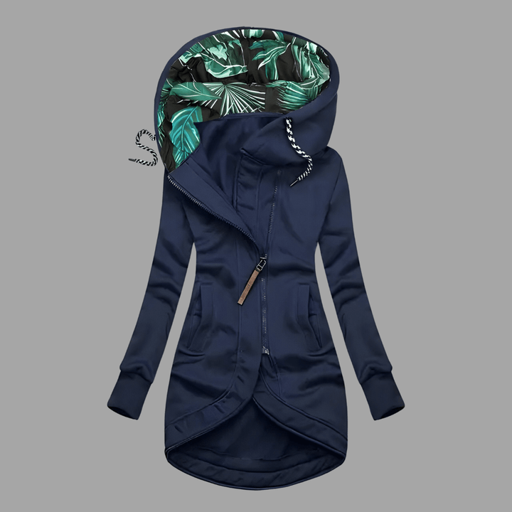Women's Windproof Winter Coat for Everyday Wear in Navy