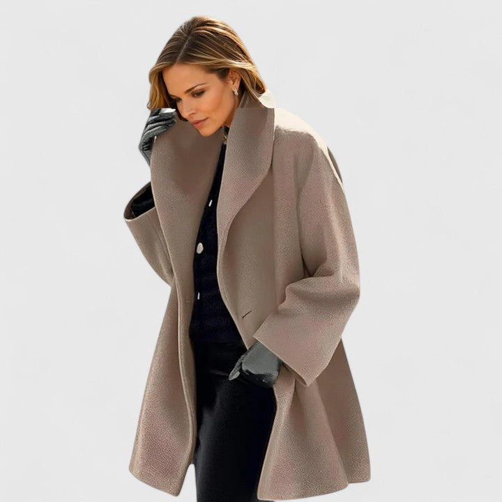 Women's Windproof Winter Coat with Relaxed Fit in Khaki