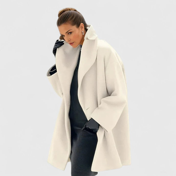 Women's Windproof Winter Coat with Relaxed Fit in White