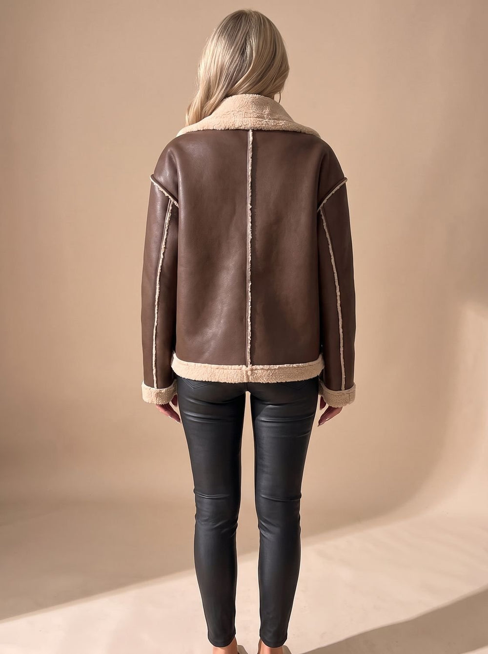 Women's Winter Aviator Coat with Sherpa Lining (2)