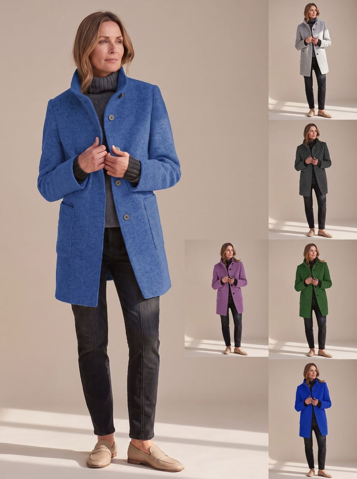 Women's Winter Coat Classic Structured Button-Front (14)