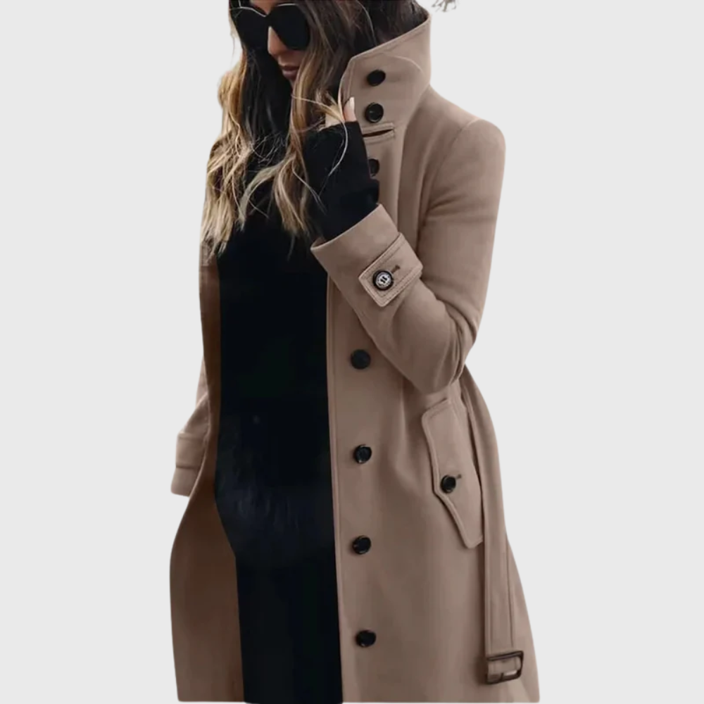 Women's Winter Coat Formal Longline in Beige