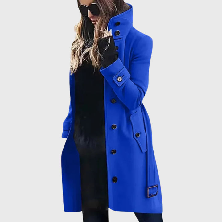 Women's Winter Coat Formal Longline in Blue
