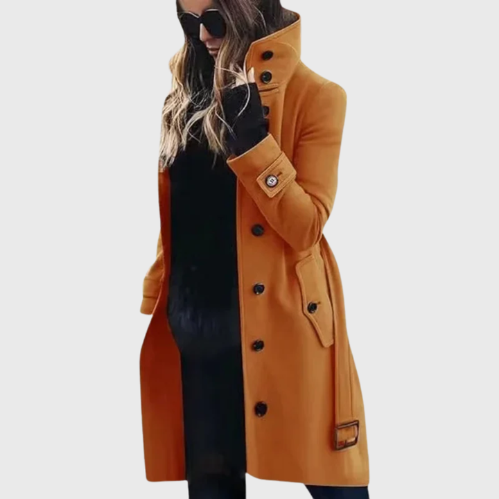Women's Winter Coat Formal Longline in Orange