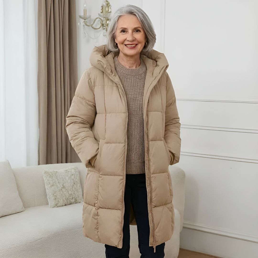 Women's Winter Coat in Elegant Lightweight Style in Kamel