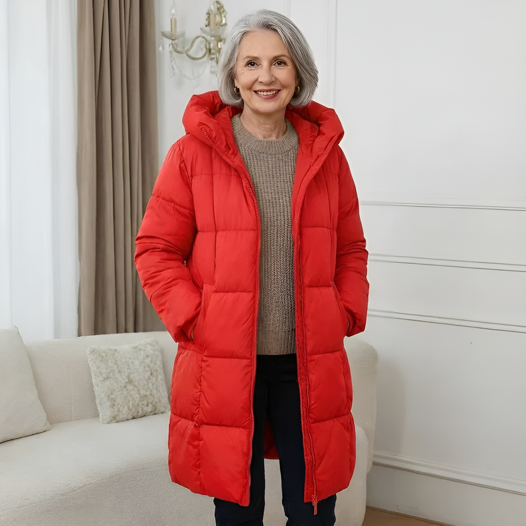 Women's Winter Coat in Elegant Lightweight Style in Red