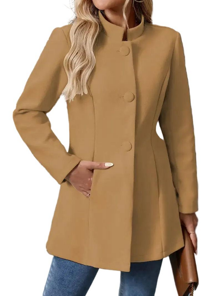 Women's winter coat tailored for everyday wear in Kamel