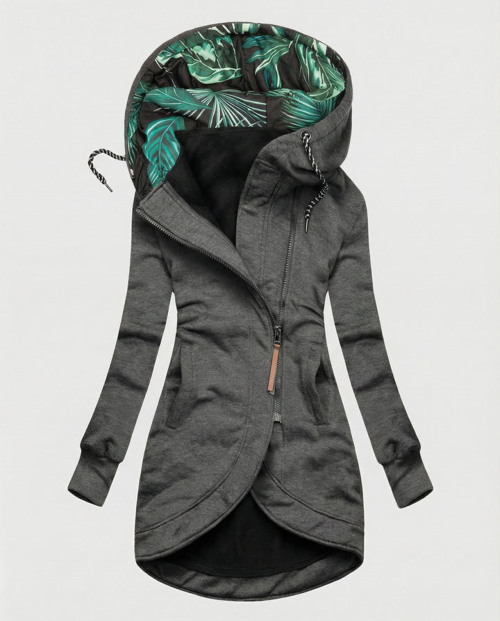 Women's Winter Coat with Feminine Silhouette in Grey