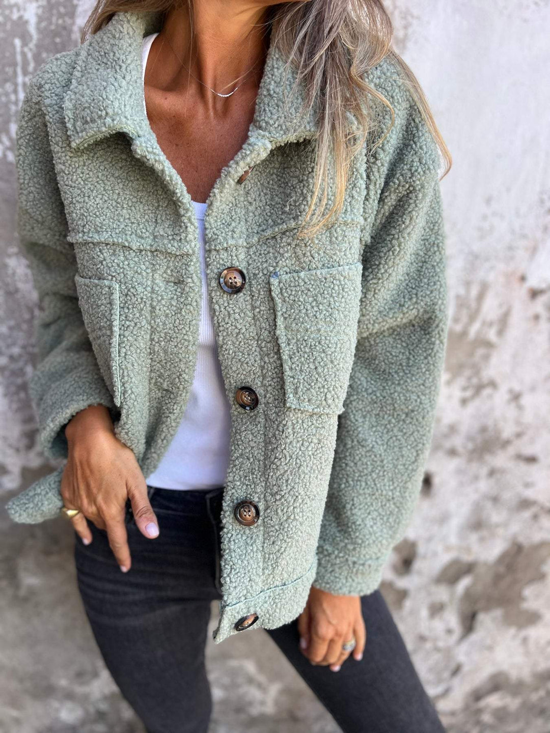 Women's Winter Coat with Soft Lining in Green