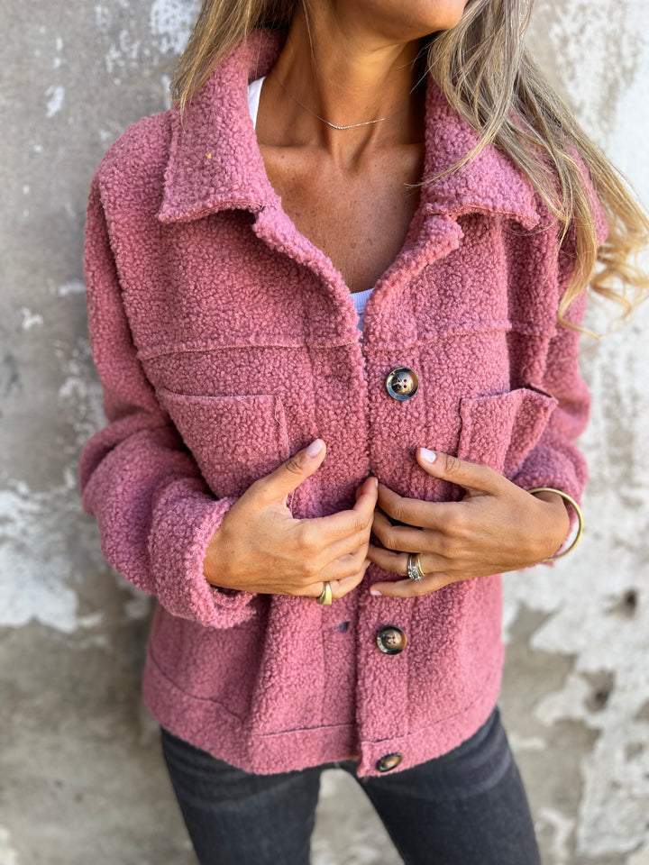 Women's Winter Coat with Soft Lining in Pink