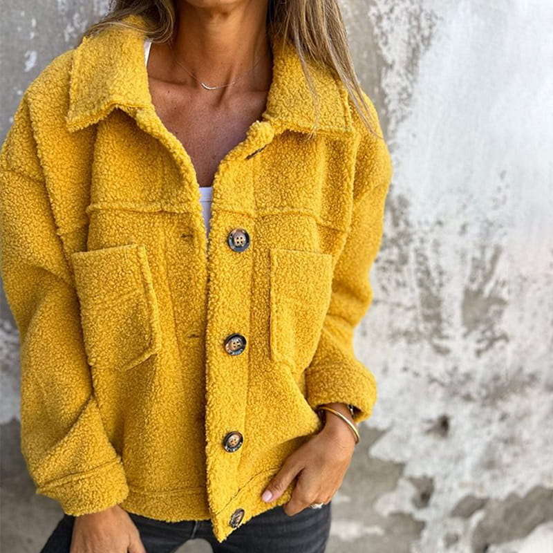 Women's Winter Coat with Soft Lining in Yellow
