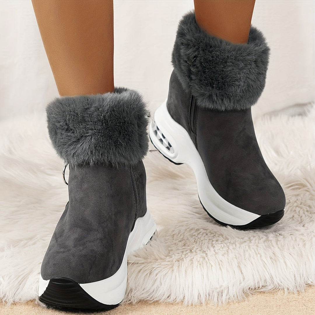 Women's Winter Faux Fur Platform Ankle Boots (3)