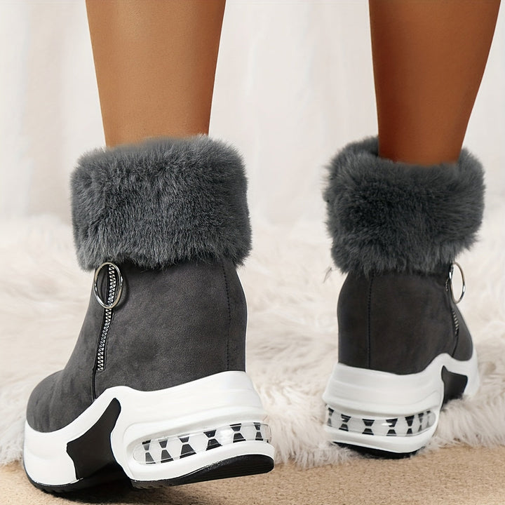 Women's Winter Faux Fur Platform Ankle Boots (4)