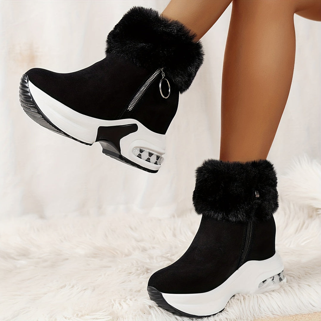 Women's Winter Faux Fur Platform Ankle Boots (5)