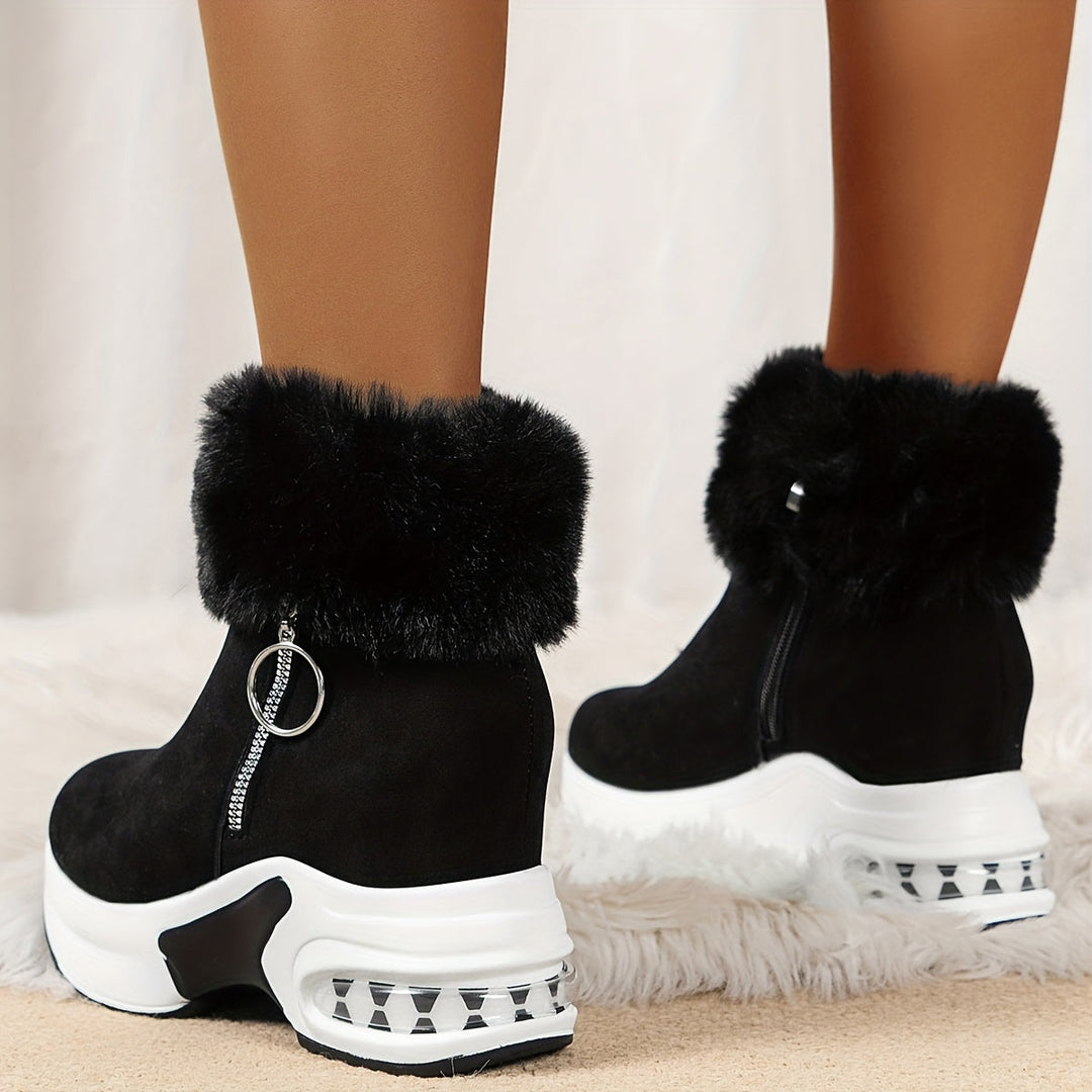 Women's Winter Faux Fur Platform Ankle Boots (6)