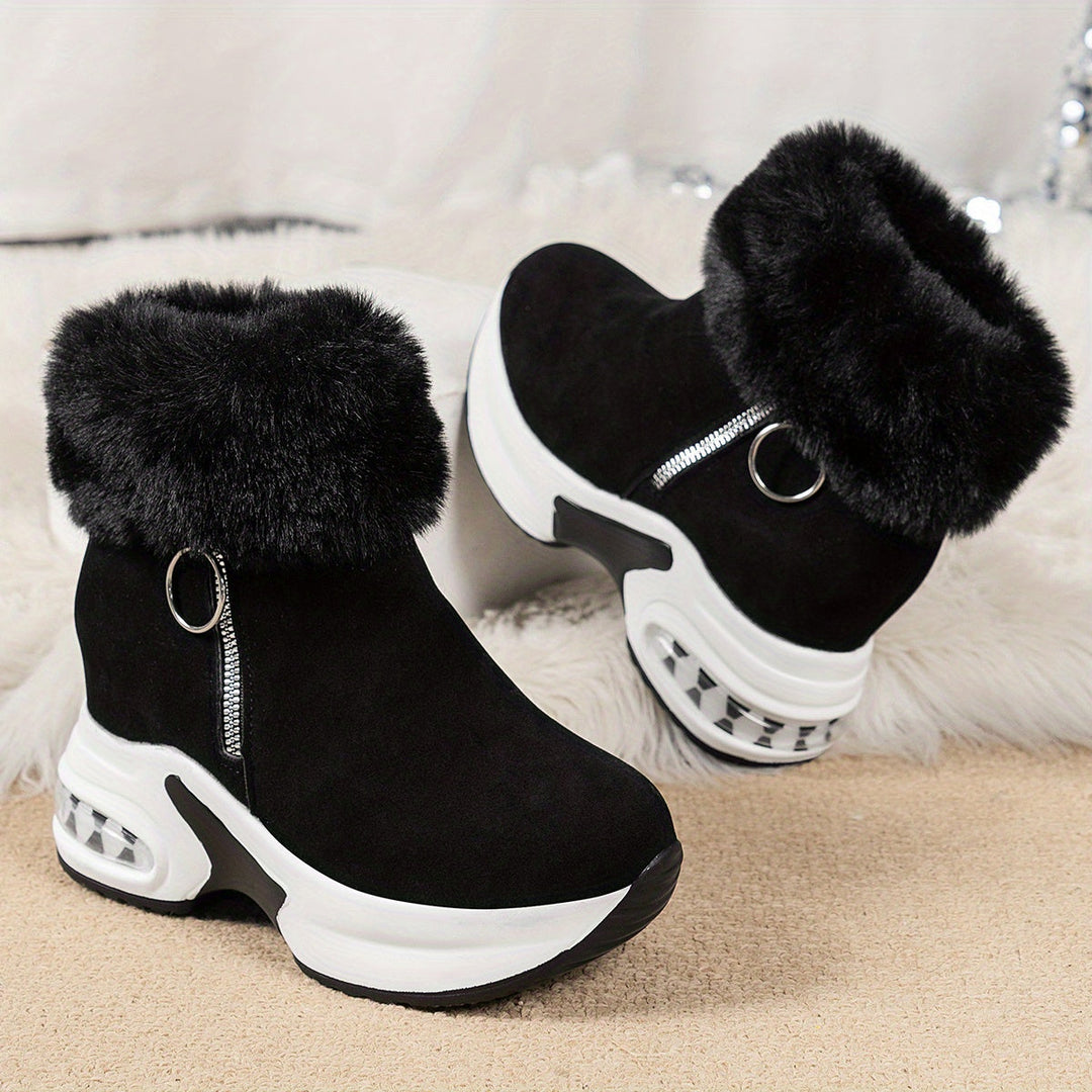 Women's Winter Faux Fur Platform Ankle Boots (7)
