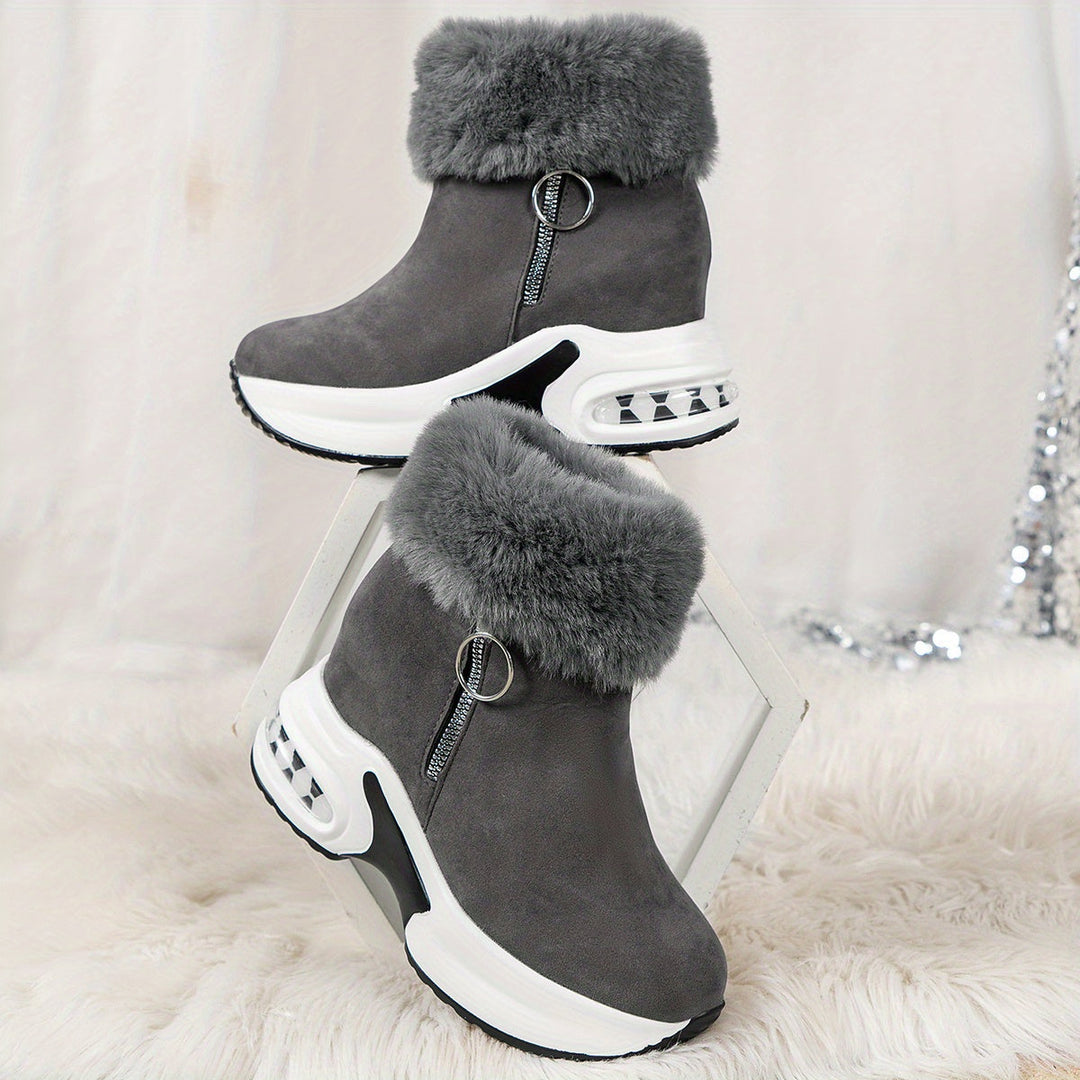 Women's Winter Faux Fur Platform Ankle Boots (8)