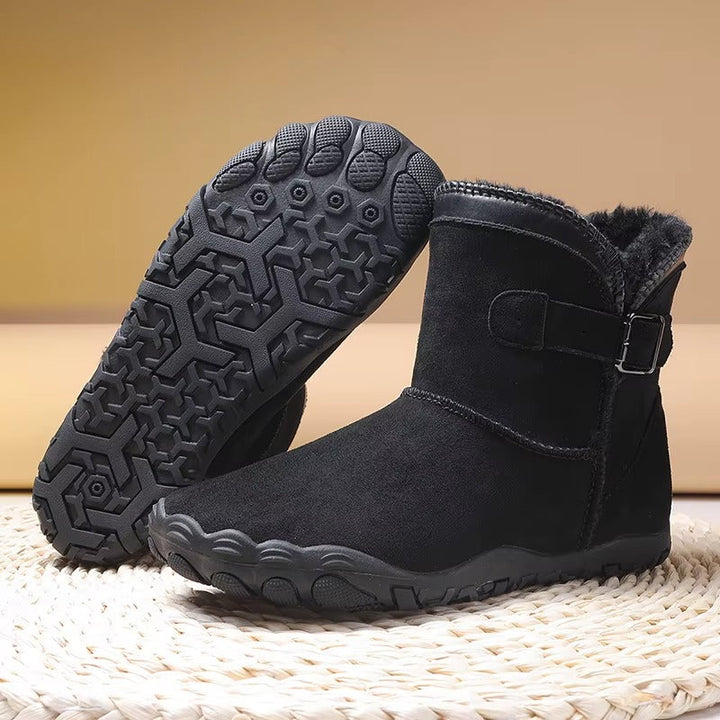 Women's Winter Fleece-Lined Knee-High Boots in Midnight Black