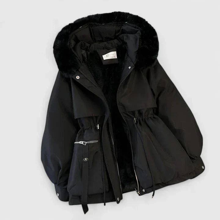 Women's Winter Jacket with Padded Lining for Autumn in Black