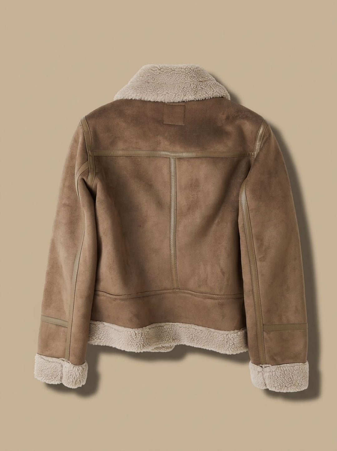 Women's Winter Moto Coat with Shearling in Brown 2