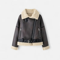 Sofia | Women's Winter Structured Belted Leather Jacket