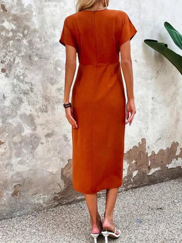 Women's Wrap V Neck Midi (5)
