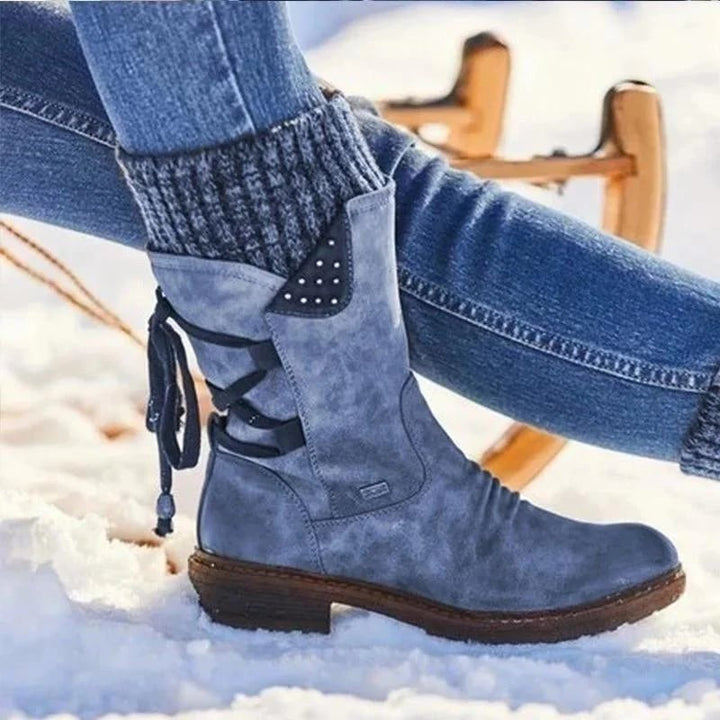 Women's Zip-Up Chelsea Boots for Autumn in Blue