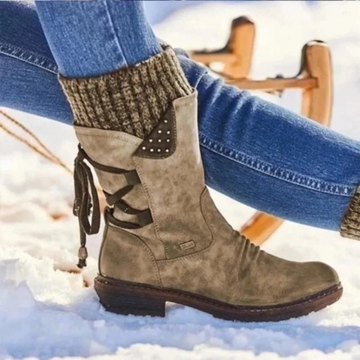 Women's Zip-Up Chelsea Boots for Autumn in Khaki