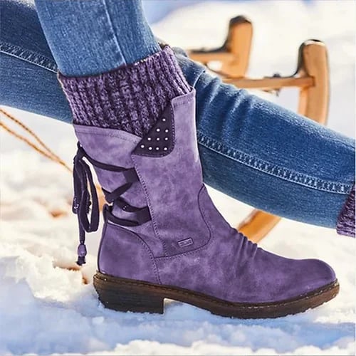 Women's Zip-Up Chelsea Boots for Autumn in Purple